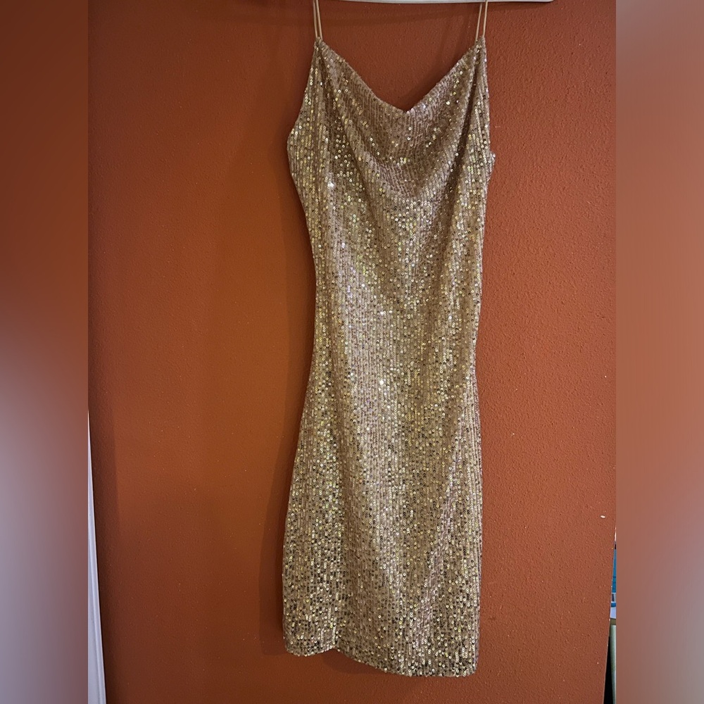 Tigerlily Gold Sequin Mini Dress